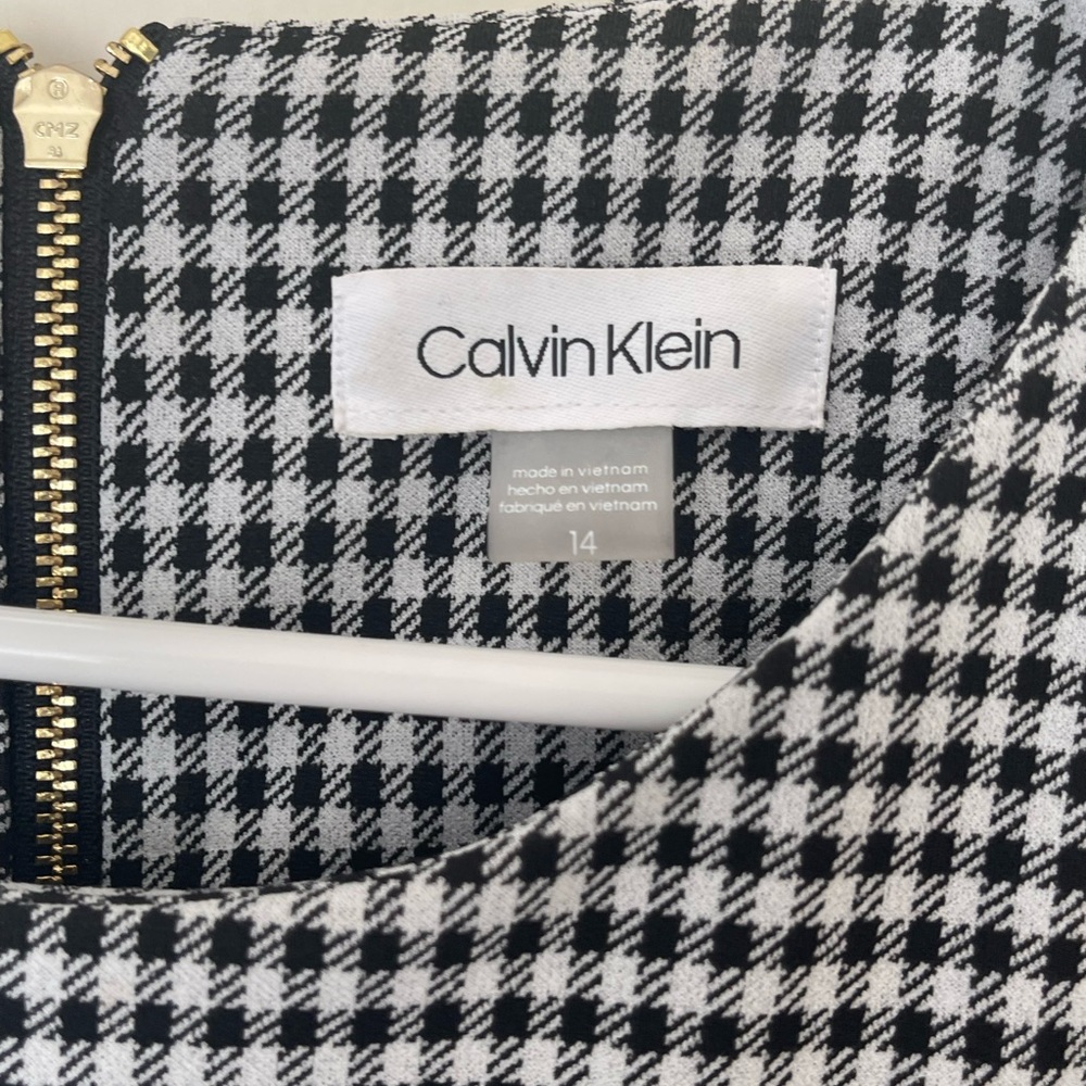 NWOT Calvin Klein checkered Wide leg palazzo jumpsuit